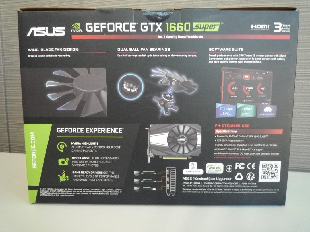 ASUS GeForce GTX1660スーパー パーツ 6GB GDDR6