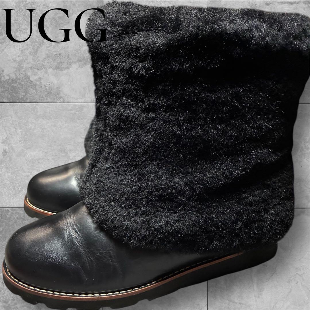 美品 UGG アグ PATTEN パッテン ムートンブーツ ワークブーツ