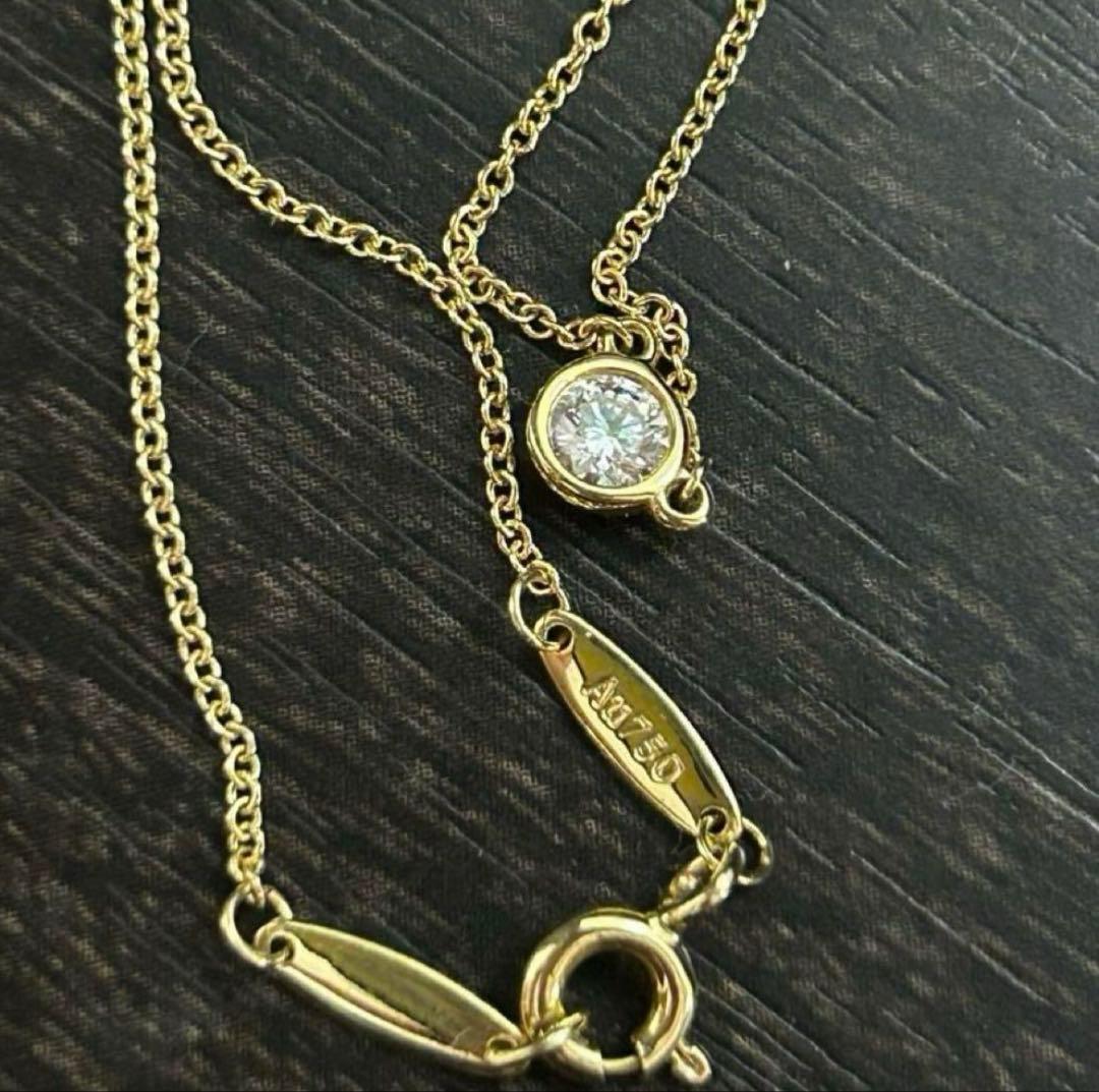 美品ティファニーダイヤモンドバイザヤード　イエローゴールド　エルサペレッティ