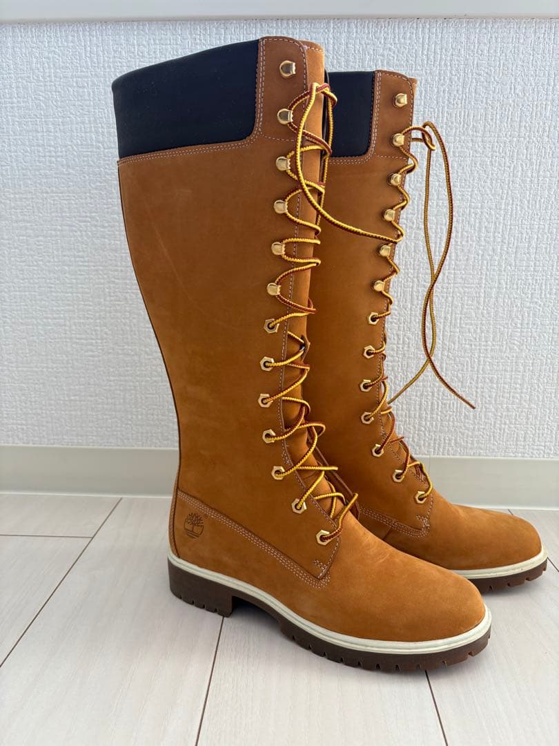 【新品】Timberland ブラウン スエード レースアップ ロングブーツ