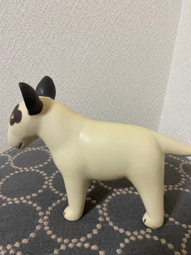 リサラーソン 置物 犬 ケンネル ブルテリア 左のぶち 陶器　オブジェ
