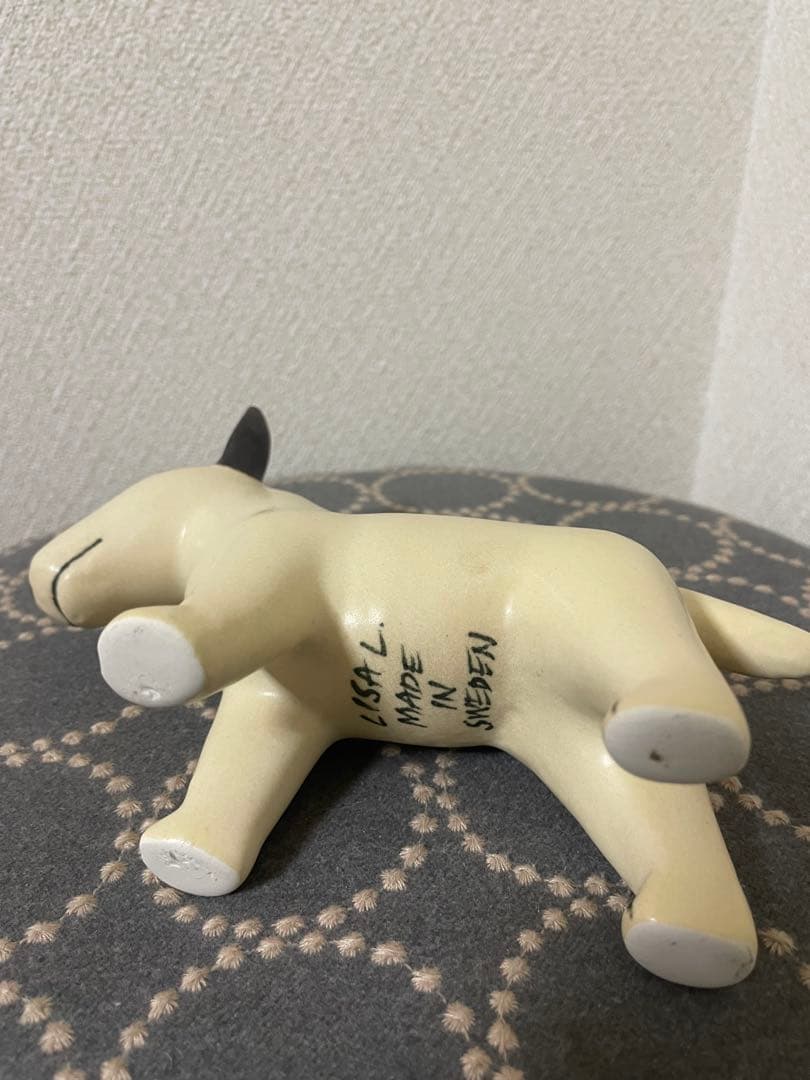 リサラーソン 置物 犬 ケンネル ブルテリア 左のぶち 陶器　オブジェ