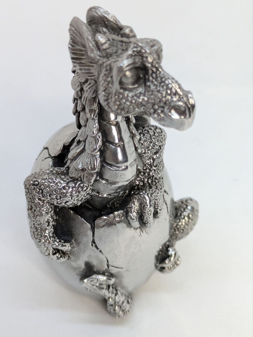 ☆b721、龍はあらゆる願いを叶える 錫 置物 干支 龍（辰） 黒漆加工