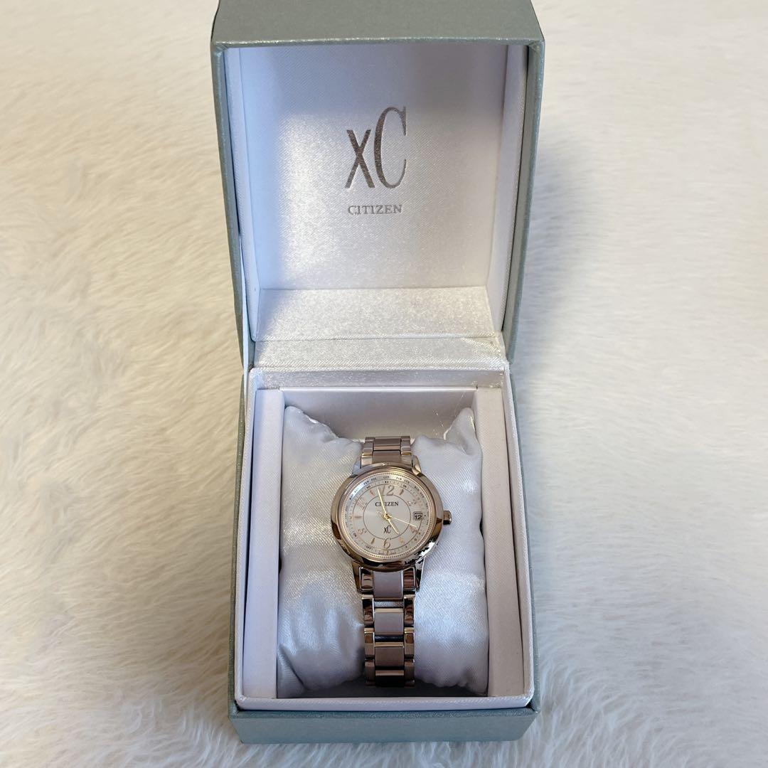 【美品】 シチズン xC クロスシー エコドライブ電波時計 レディース腕時計