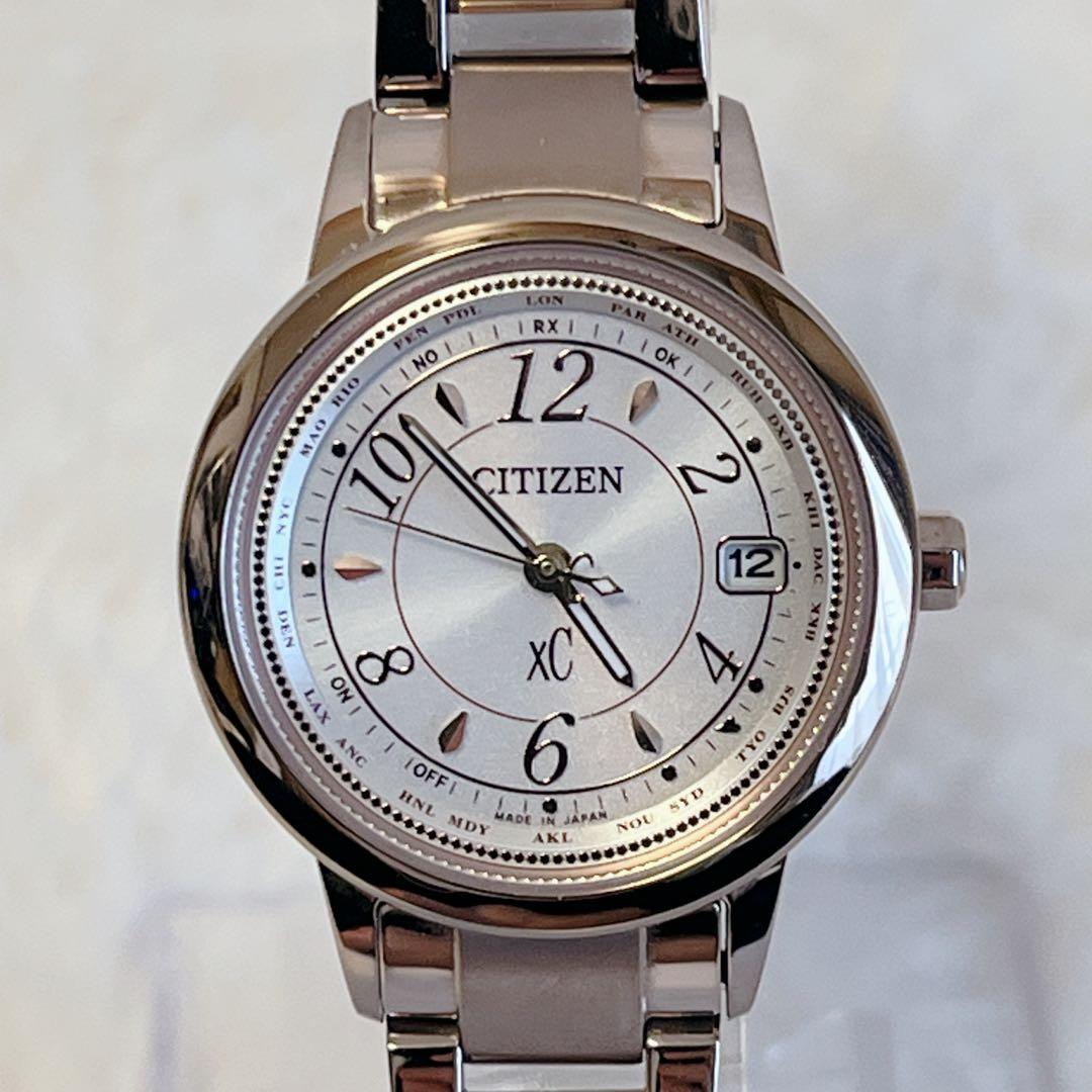 【美品】 シチズン xC クロスシー エコドライブ電波時計 レディース腕時計