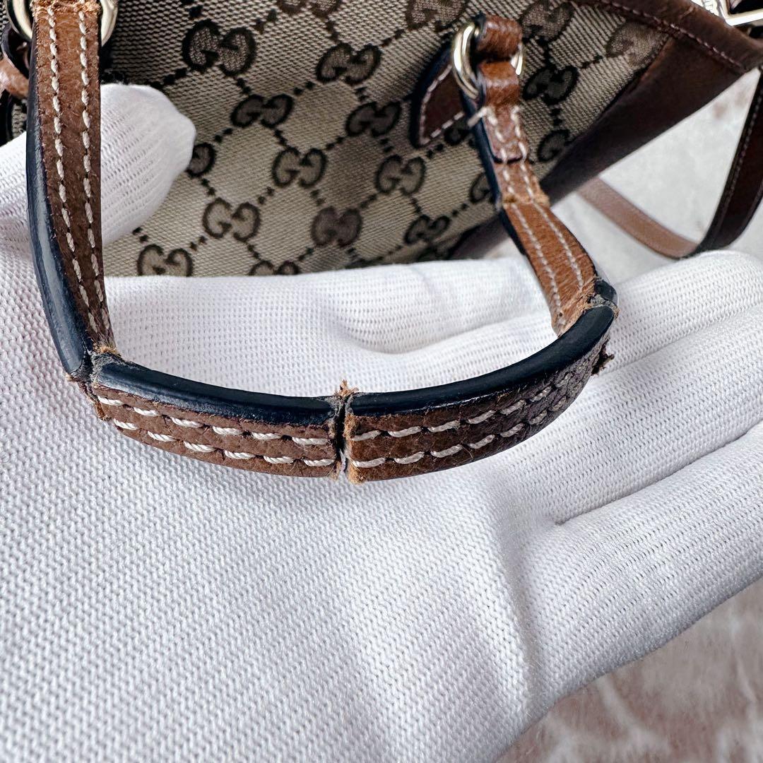 グッチ ブリー スモール バッグ ショルダー GG レザー キャンバス 2WAY