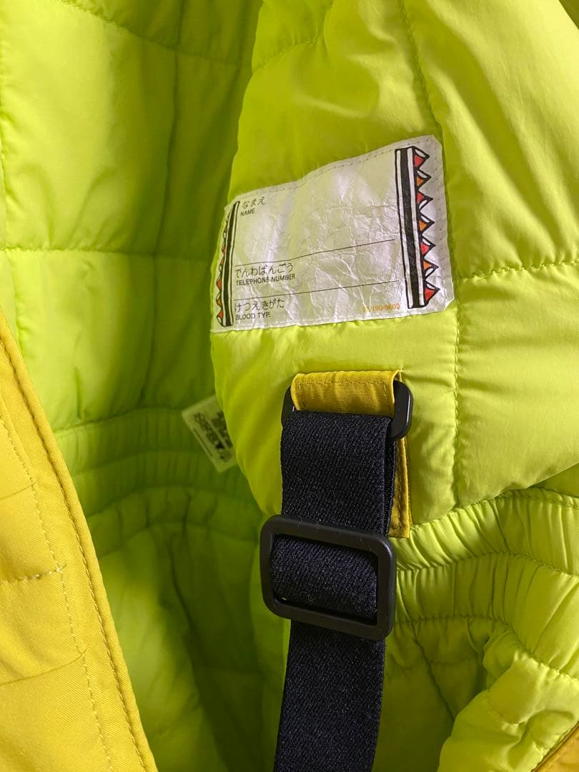 Montbell スキーウェア 子ども用フード付きジャンプスーツ　明るい黄色