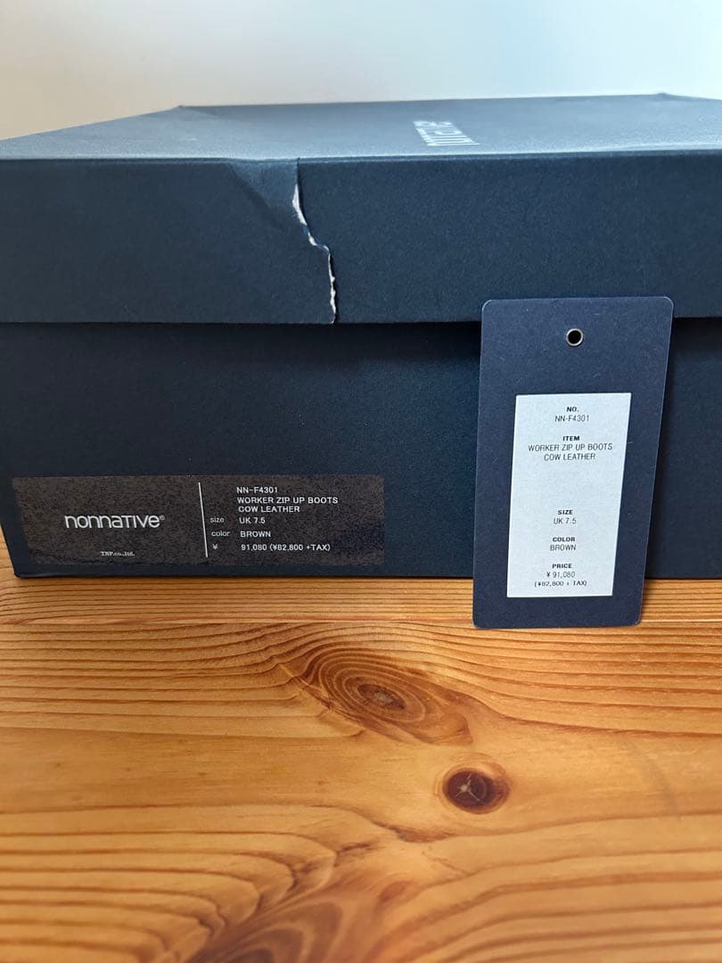 靴 nonnative23AW WORKER ZIP UP BOOTS 7.5