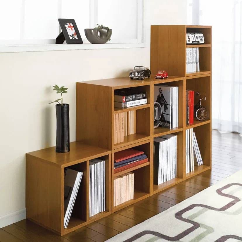 ディノス　組み合わせ自在な収納棚　本棚（6個セット）　付属品追加（写真）