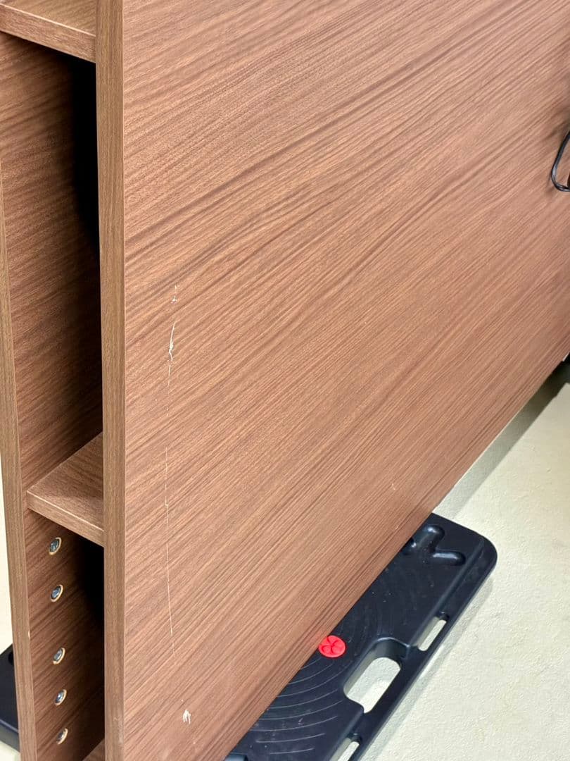 【現地引取OK】ブラウン木製クイーンベッド(マットレス付き)