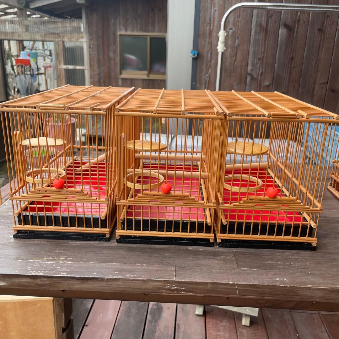 竹製 鳥かご 重ねられるデザイン