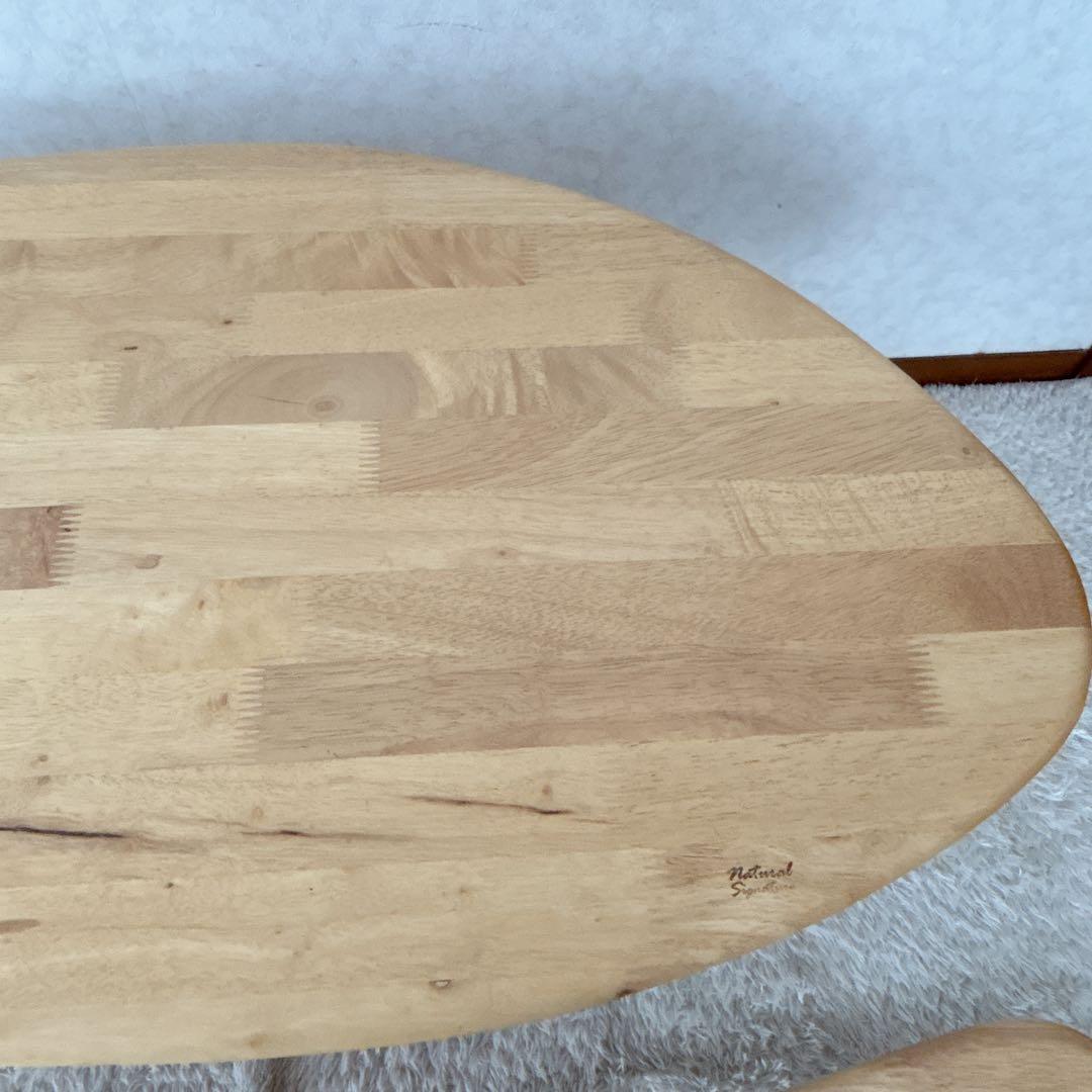 美品】天然木製 無垢材 センターテーブル 2台セット コーヒー ビーンズ