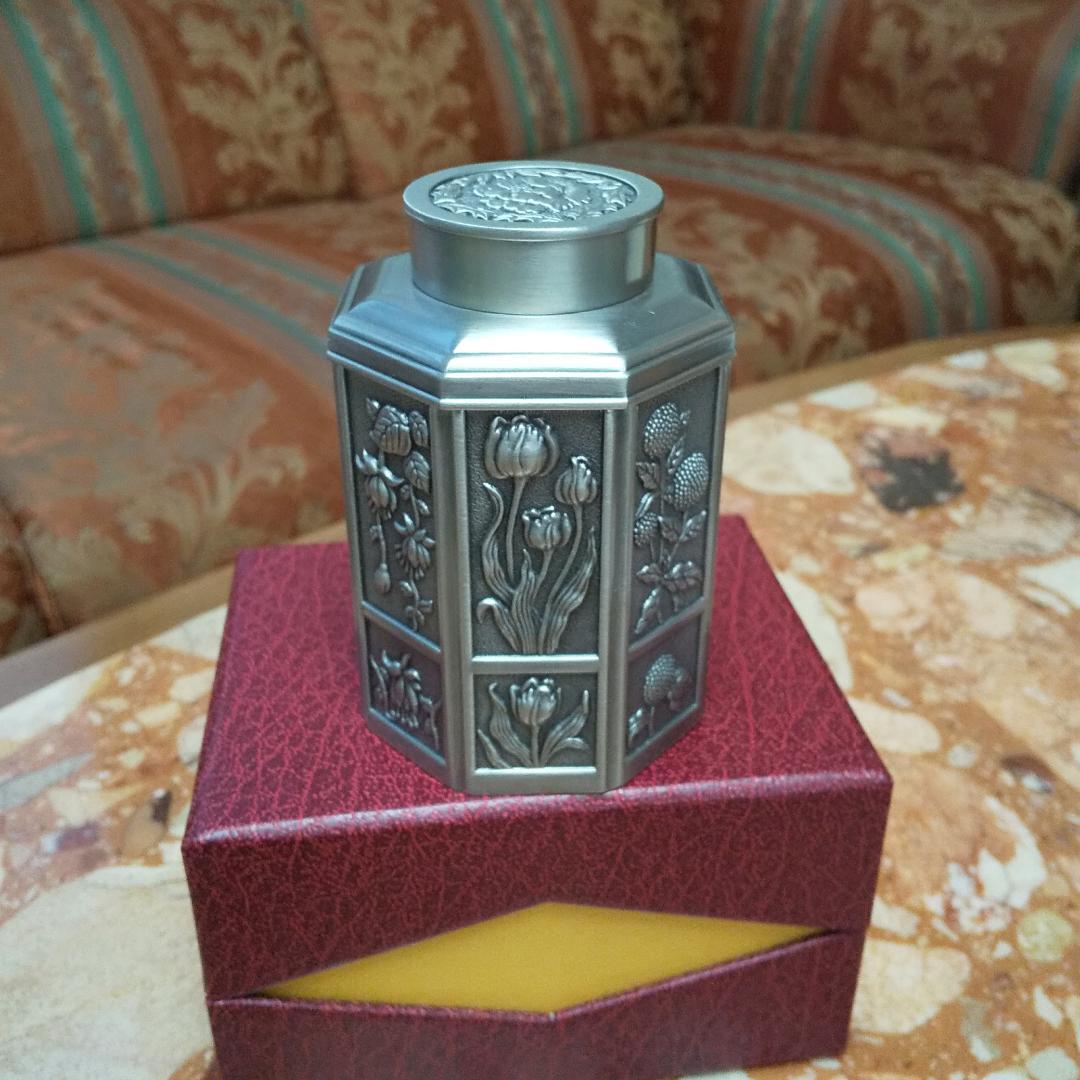 新品未使用 中国 茶葉入れ 鉄瓶 花