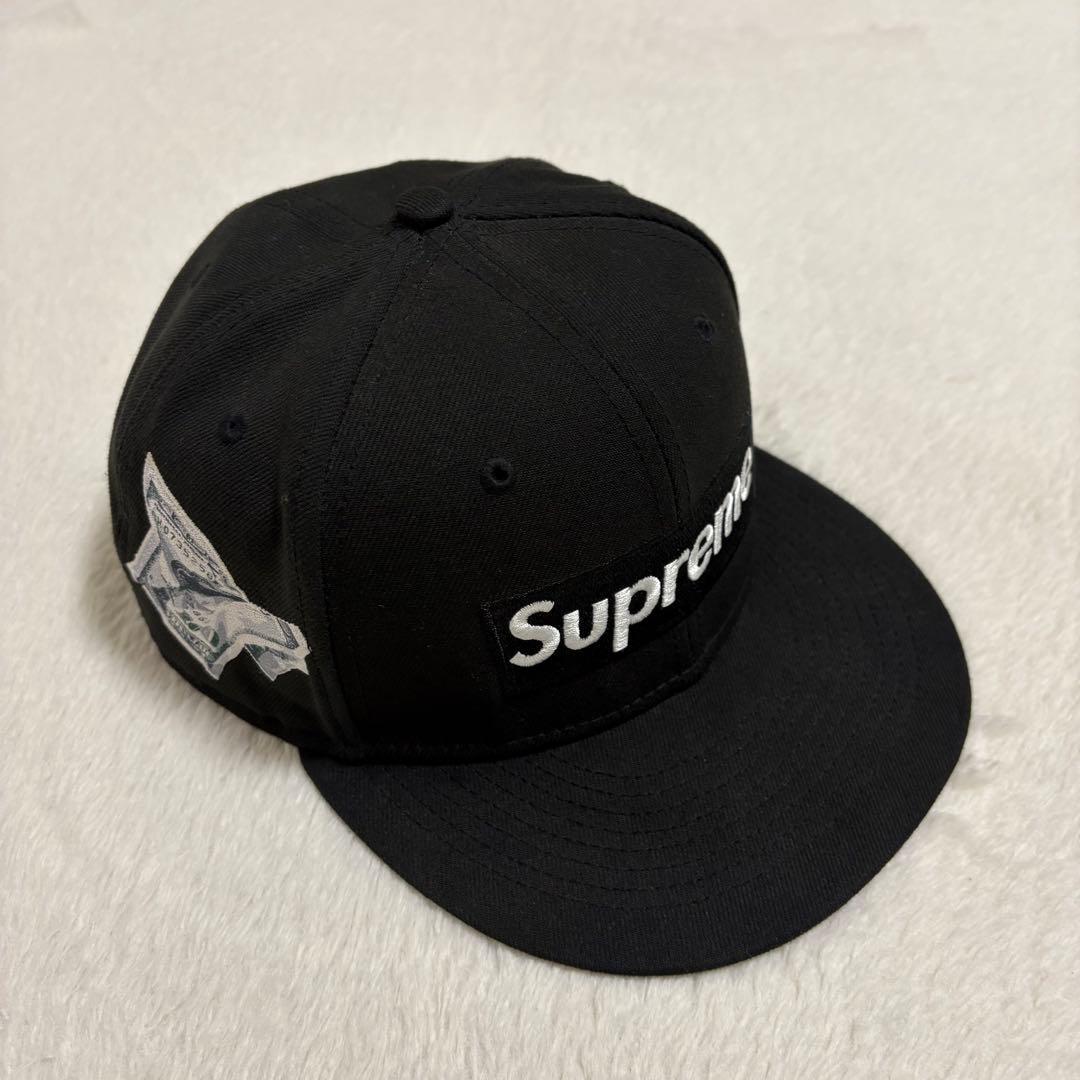 Supreme × NEW ERA ボックスロゴ 6パネルcap 黒 7と5/8