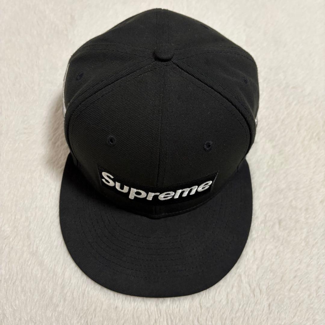 Supreme × NEW ERA ボックスロゴ 6パネルcap 黒 7と5/8