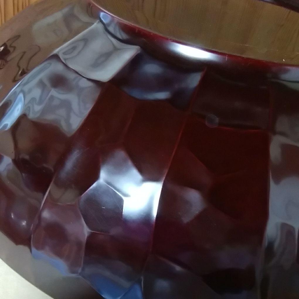 こね鉢尺2　栃こね鉢　くり抜き　ナタ目彫り　溜塗り　会津塗　高級漆器　木製　麺