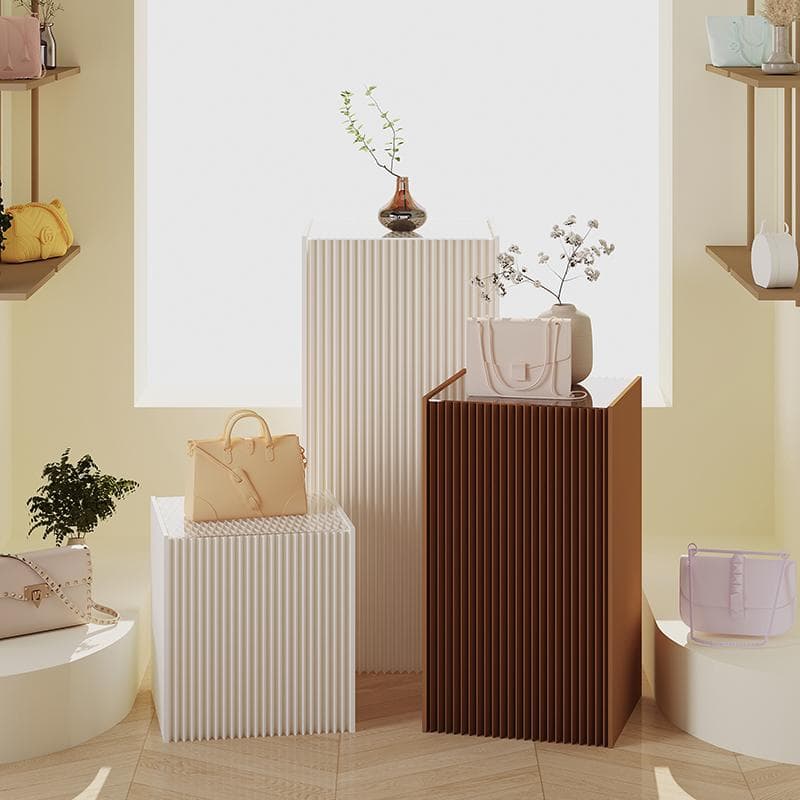 ディスプレイスタンド高さ118㎝長さ30㎝展示台 陳列台組立不要 展示会イベント