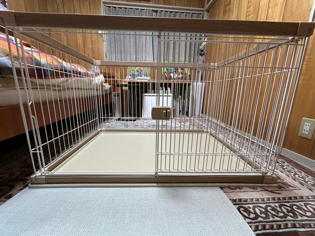 ペット用ウッディサークル ナチュラル 幅120×奥行80×高さ71cm