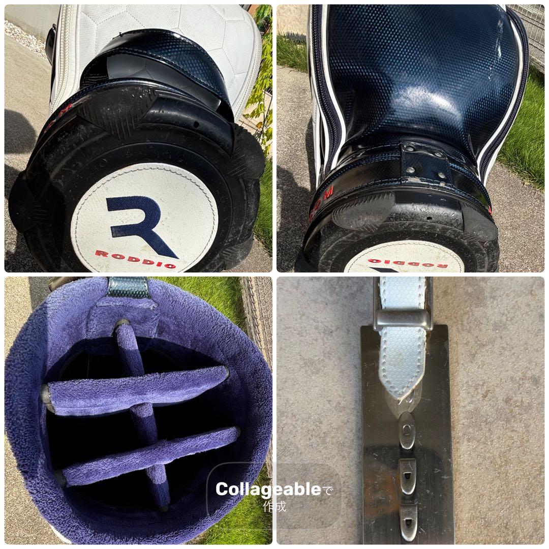 【8/6迄限定】RODDIO ゴルフバッグ・キャディバッグ ホワイト・ネイビー