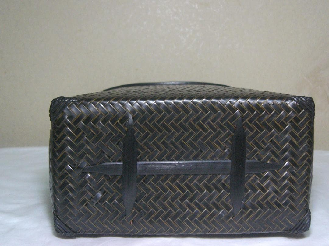 未使用☆公長斎小菅 こうちょうさいこすが 竹籠バッグ ダークブラウン 焦げ茶系