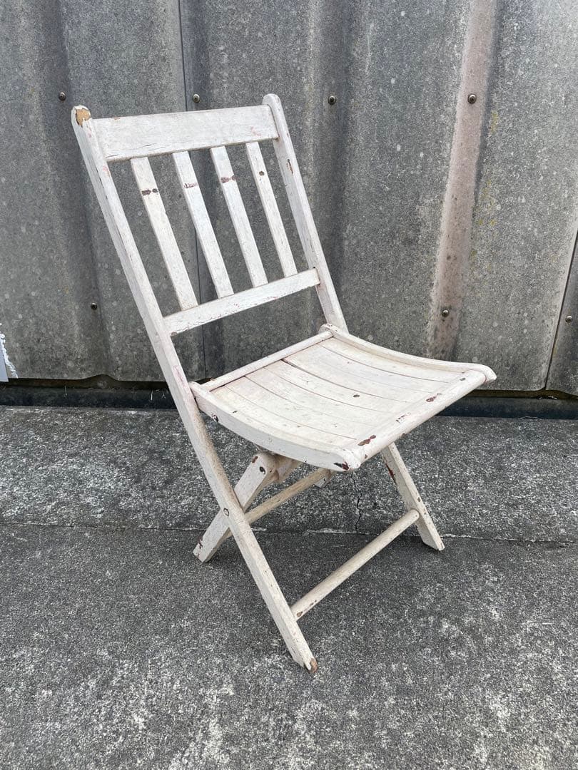 ビンテージ/フォールディングチェア/チェア/椅子/ナチュラルカラー/ホワイト