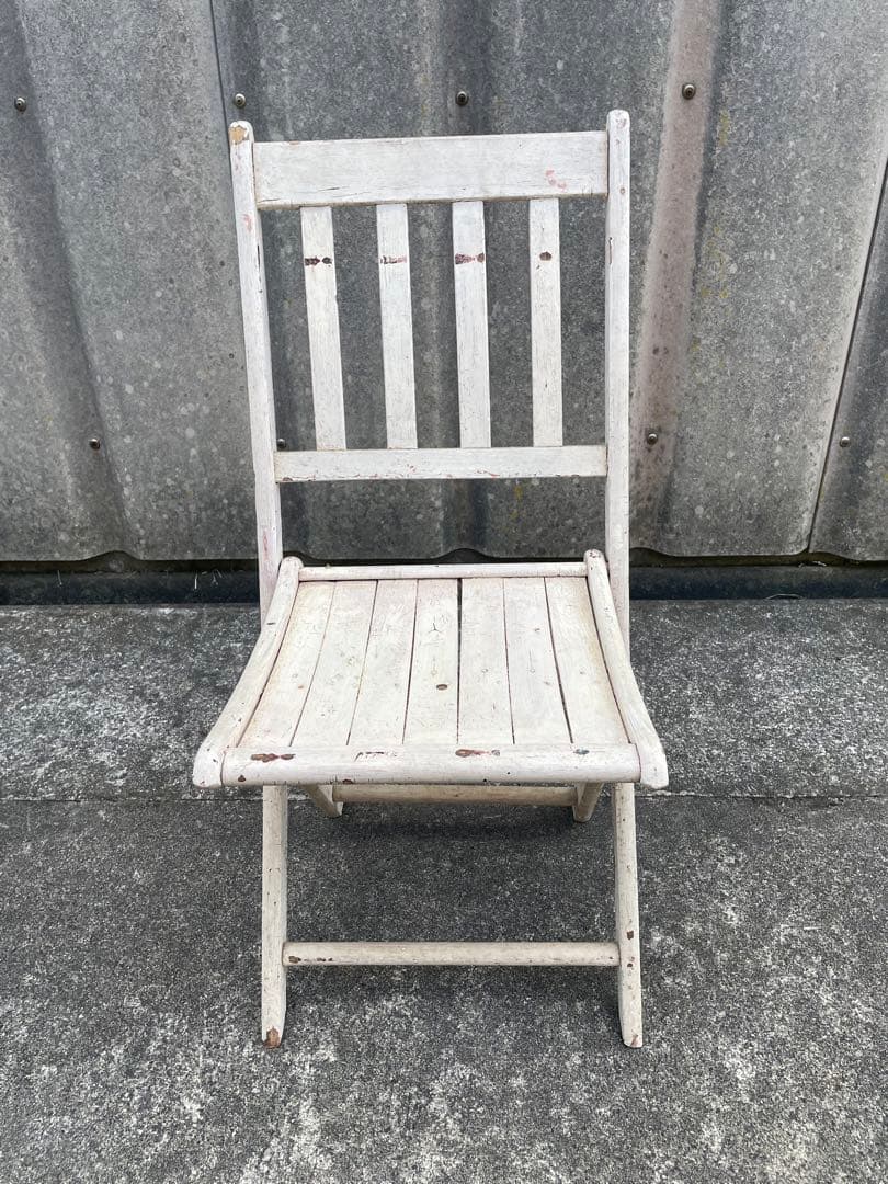 ビンテージ/フォールディングチェア/チェア/椅子/ナチュラルカラー/ホワイト