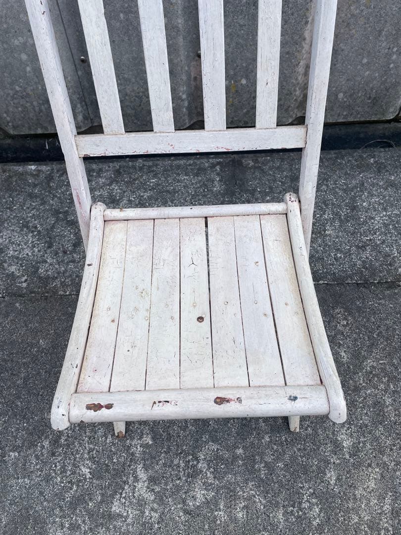 ビンテージ/フォールディングチェア/チェア/椅子/ナチュラルカラー/ホワイト