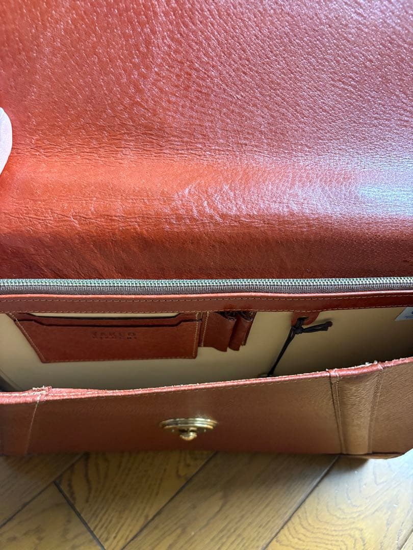 TAKEO KIKUCHI ダレスバッグ　オールレザー　ブラウン　ブリーフケース