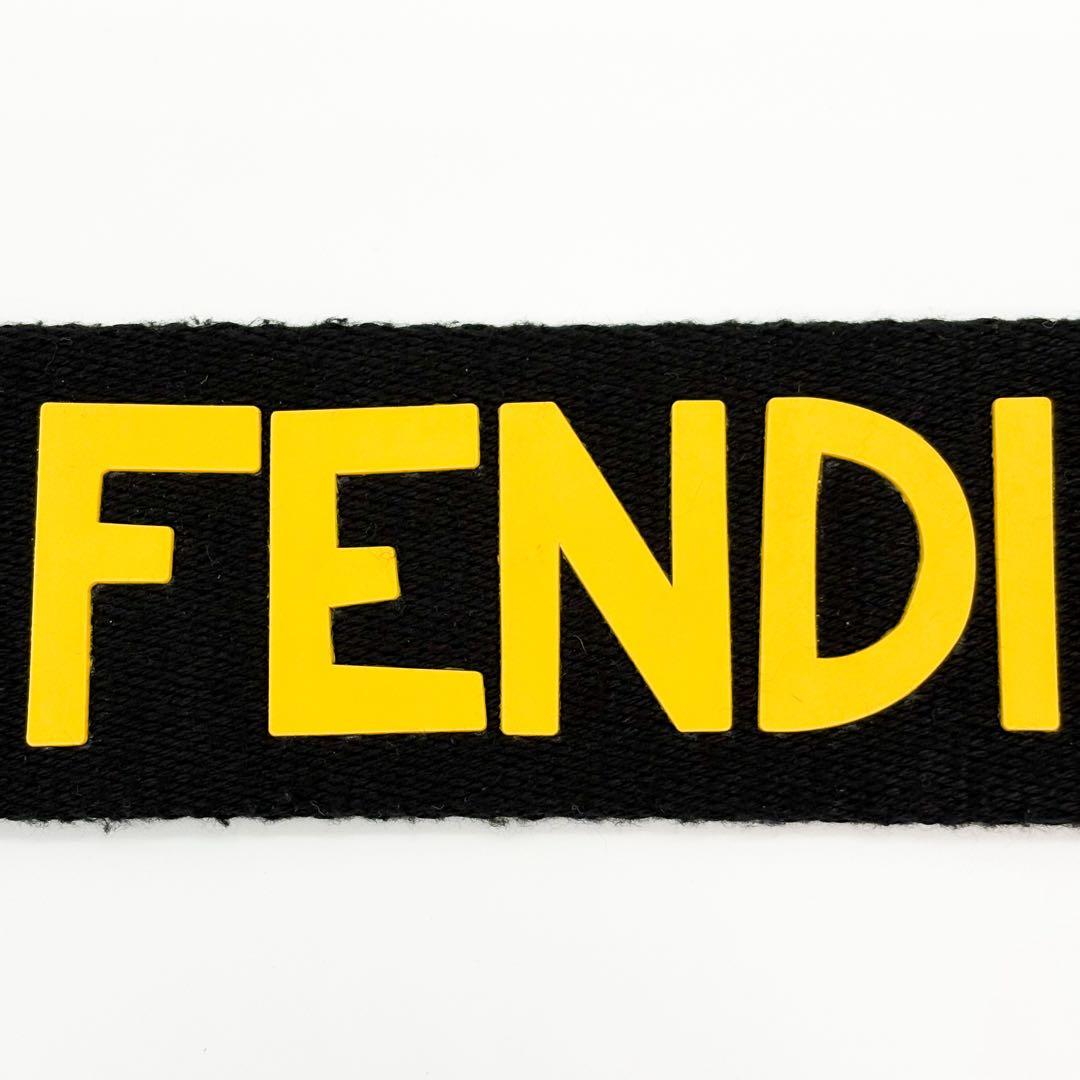♡美品♡ フェンディ ラバーロゴ ショルダーストラップ ブラック