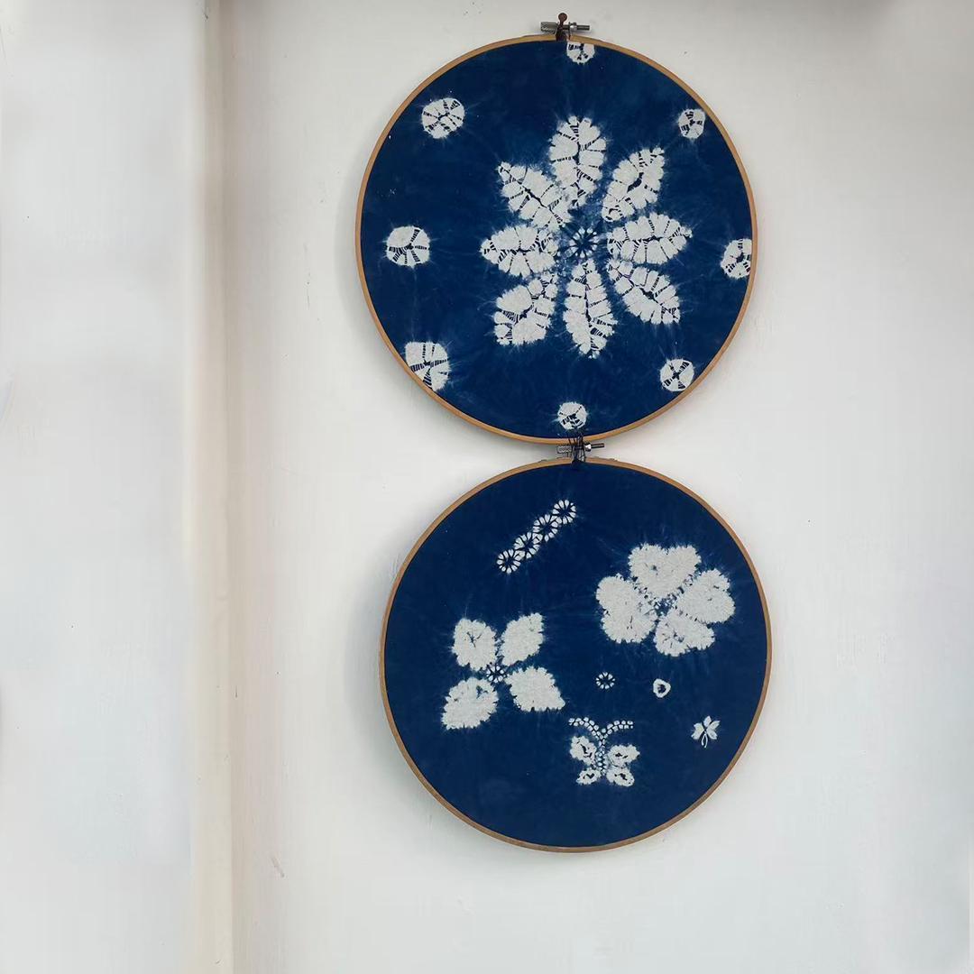 手染め 藍染 布 生地 手絞り 一点物 インテリア 雑貨用 テーブルクロス