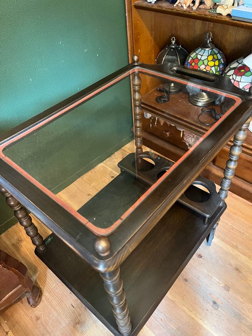 希少 ナジコ キッチンワゴン 棚 ガラス天板インテリア アンティーク 昭和レトロ