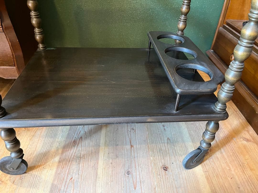 希少 ナジコ キッチンワゴン 棚 ガラス天板インテリア アンティーク 昭和レトロ