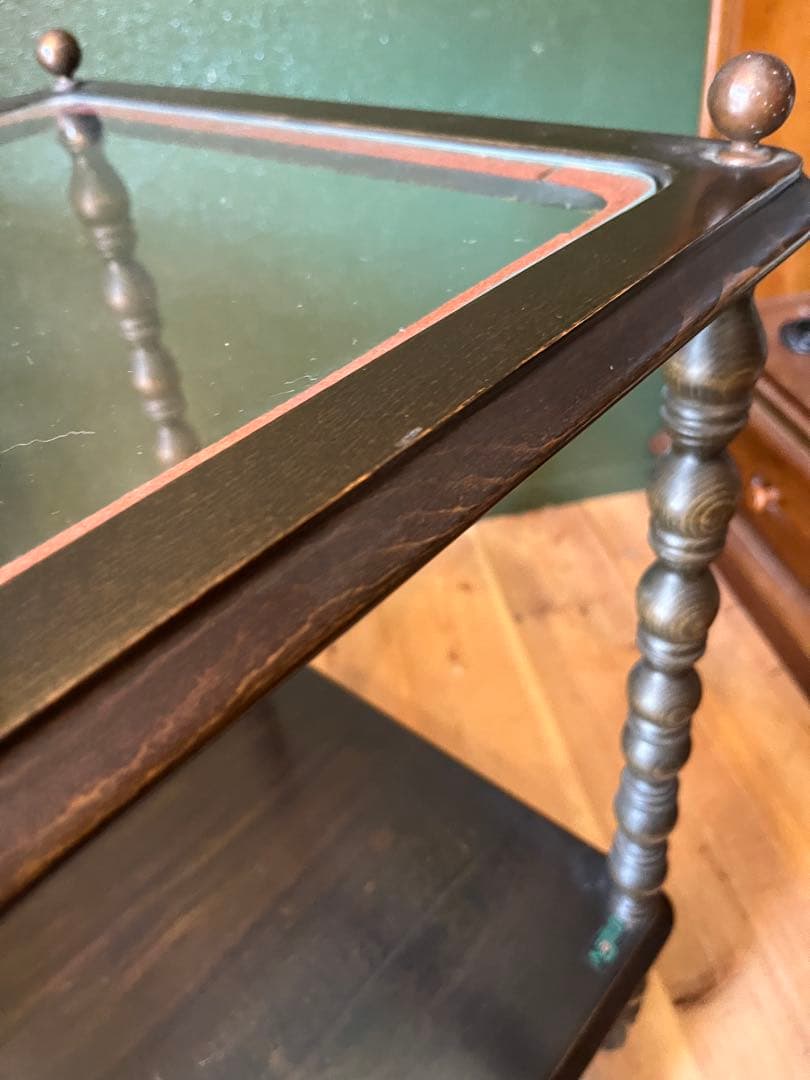 希少 ナジコ キッチンワゴン 棚 ガラス天板インテリア アンティーク 昭和レトロ