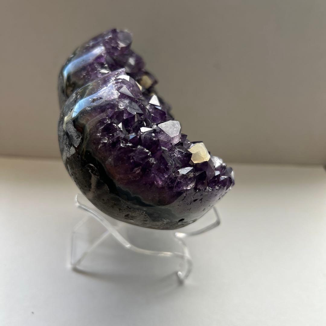 天然石 アメジスト ハート 大型 カルサイト 共生 クラスター ウルグアイ産
