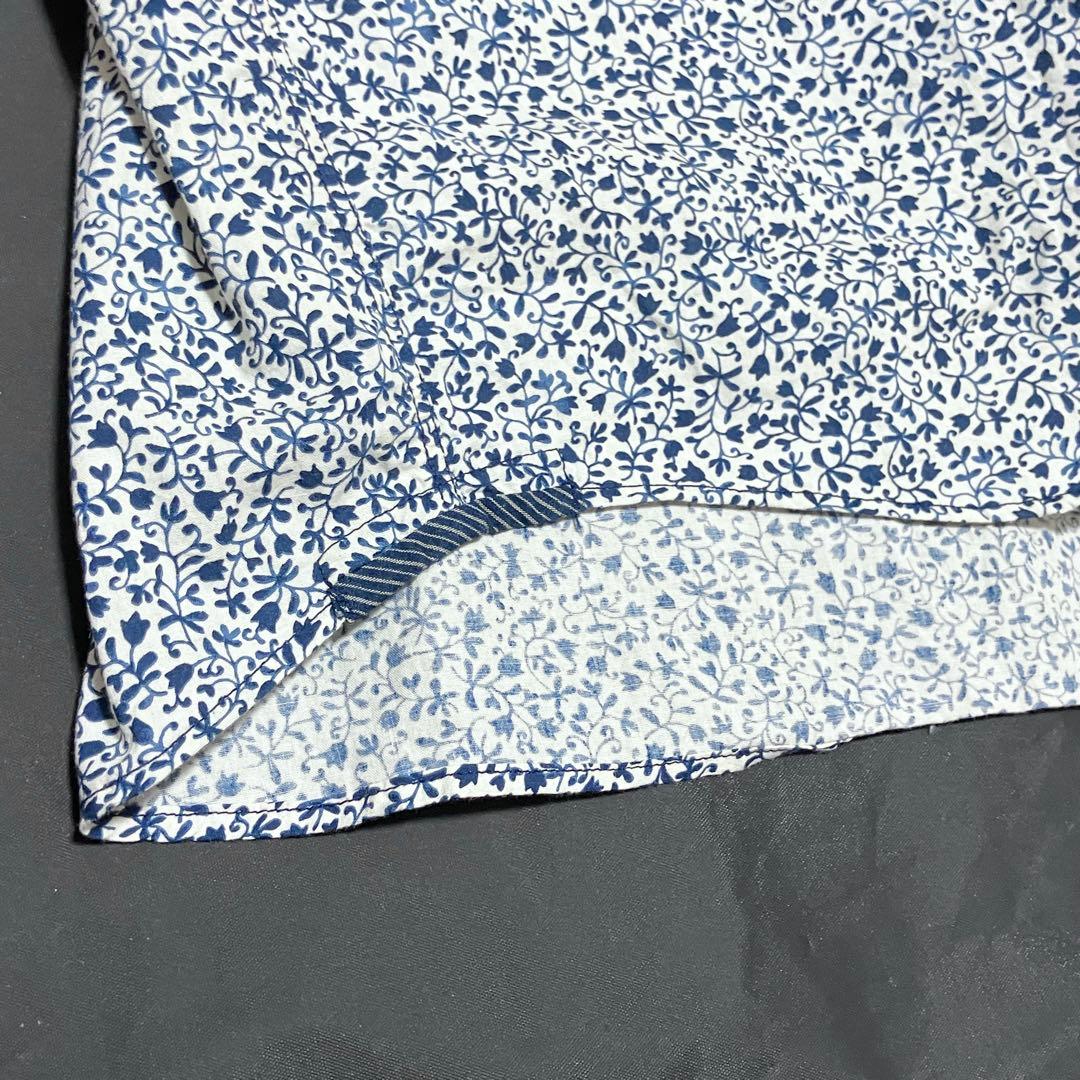 【美品】45R フラワータペットの908オーシャンスタンドシャツ 小花　ブラウス