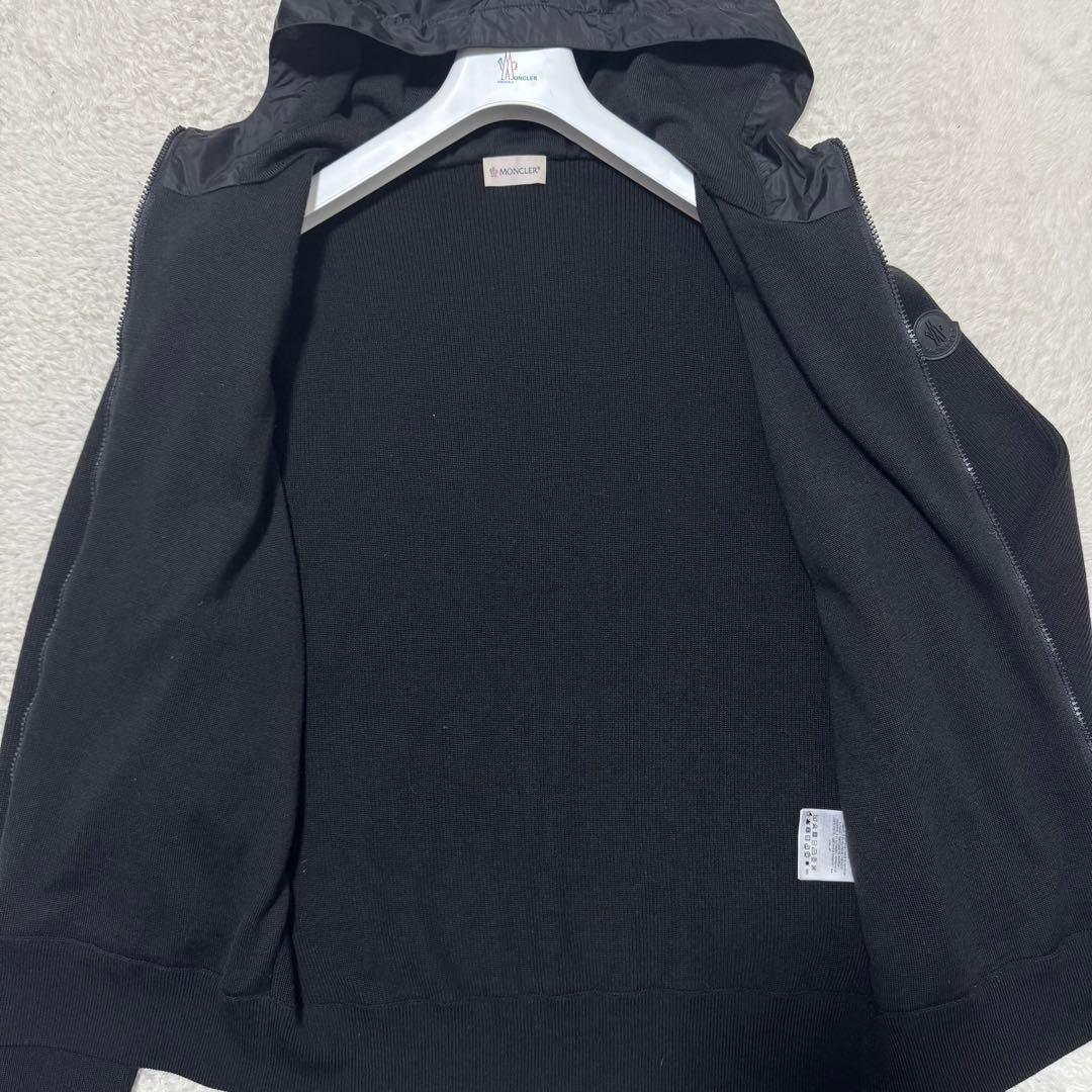 美品 MONCLER モンクレール ハイブリッド ナイロンパーカー ニット