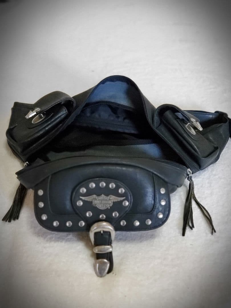 【希少】Harley Davidson ボディバッグ 黒 レザーウエストバック