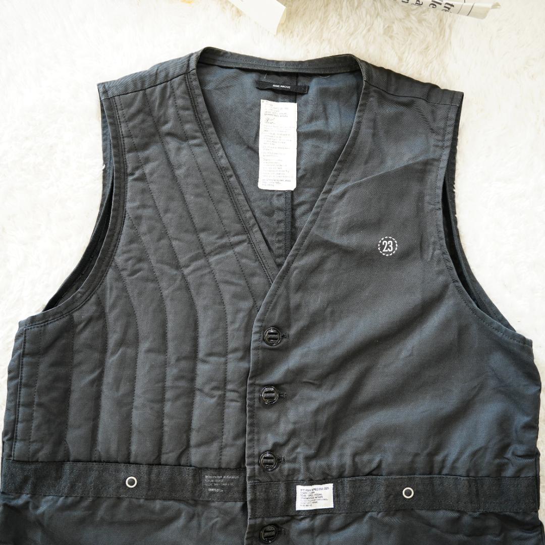 【美品】WTAPS　ダブルタップス　リネン混ミリタリーベスト　ブラック