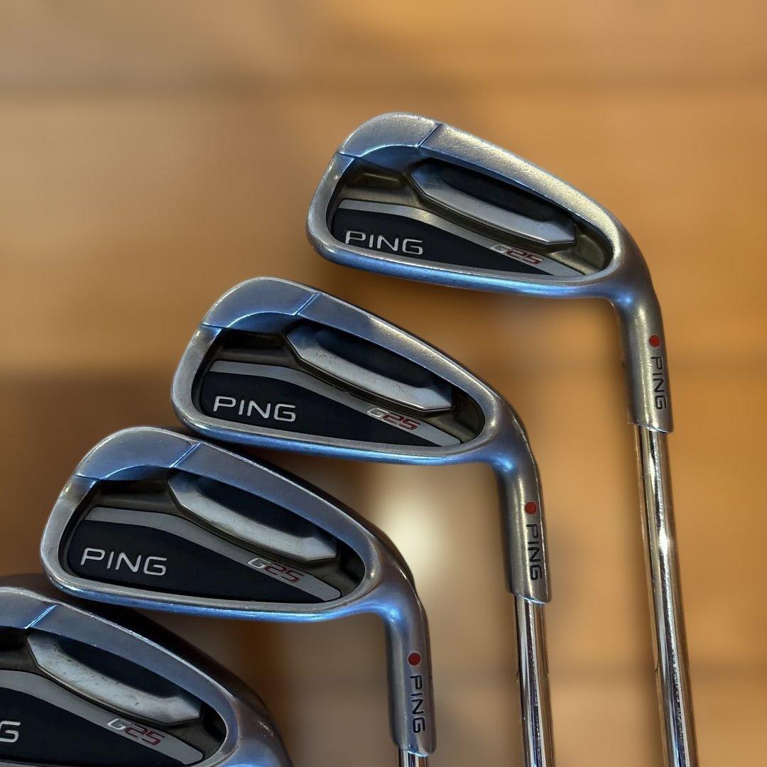 名器 PING G25 アイアン 5〜L 9本 赤 レッド CFS スチール S