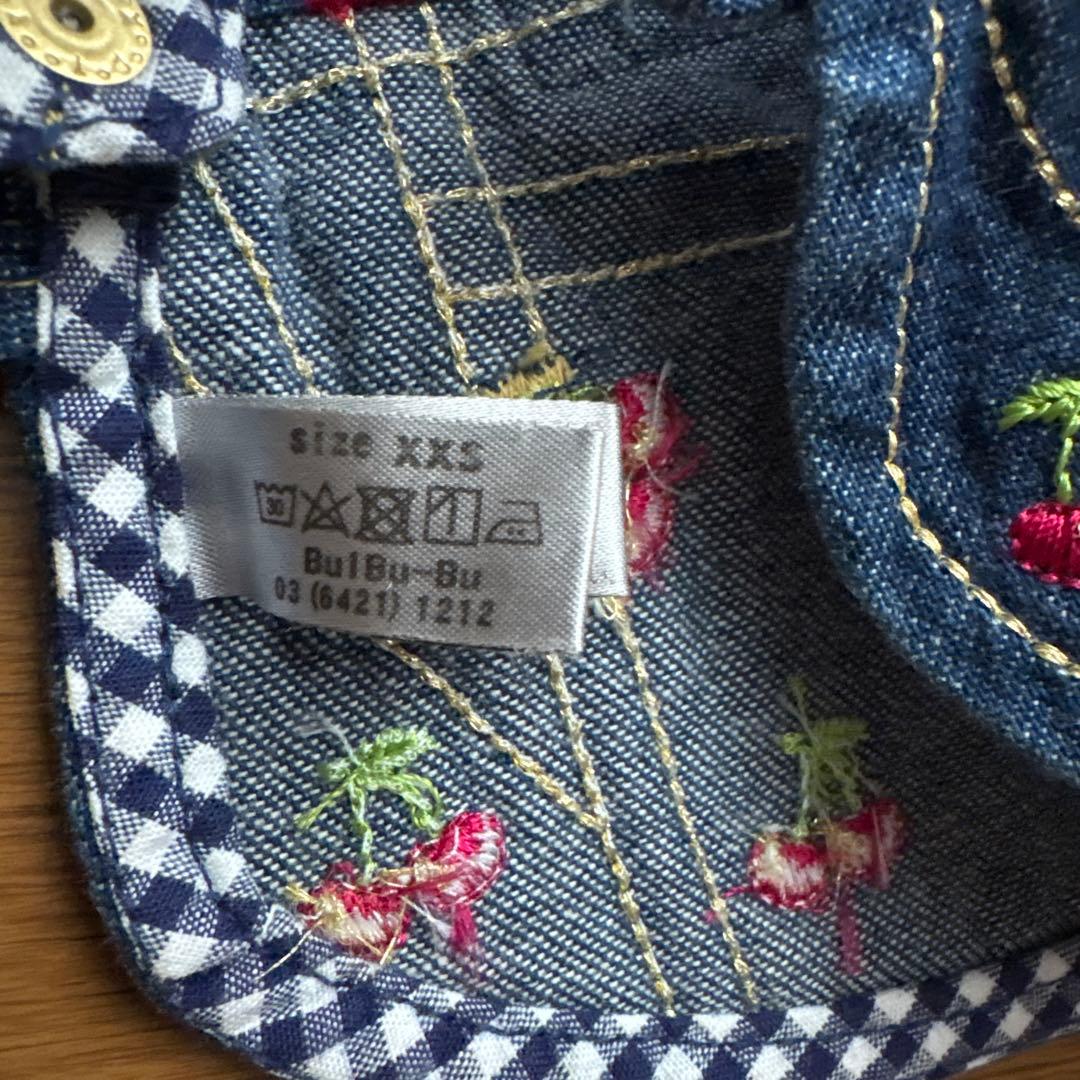 ブルブブ★さくらんぼ刺繍 デニムスカート XXS