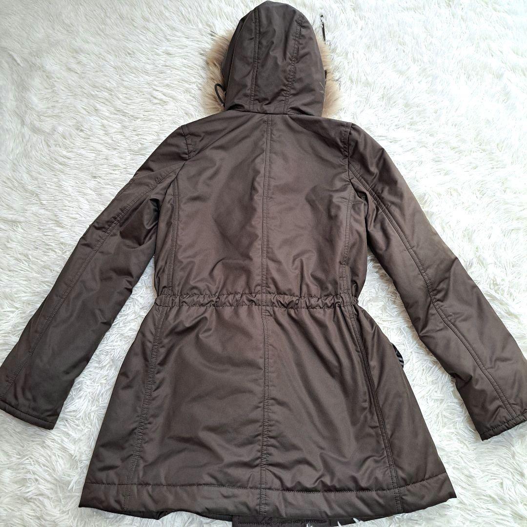 【BURBERRY BLUE LABEL】ラクーンファーノバチェックモッズコート