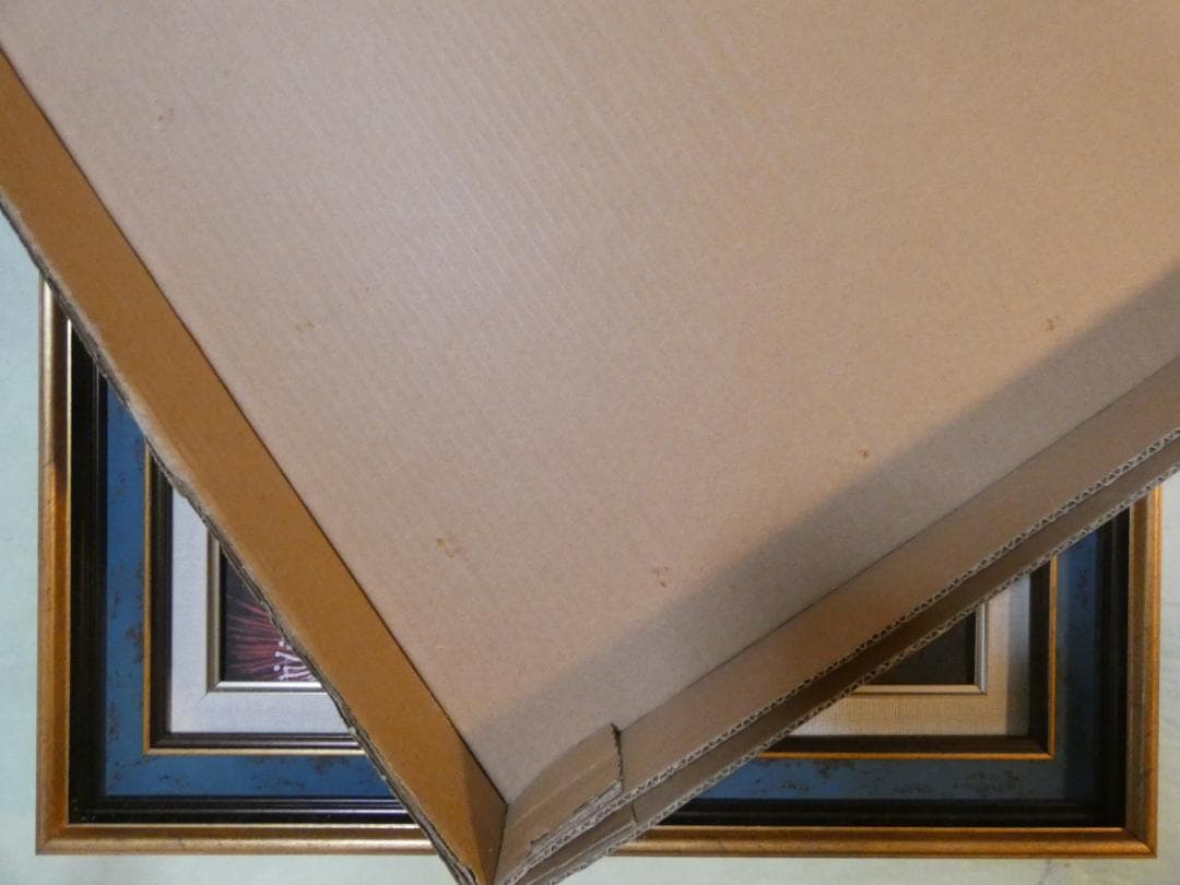 パ*ん様 油絵　額付き　山下清　 F6 【　花火　】手描き