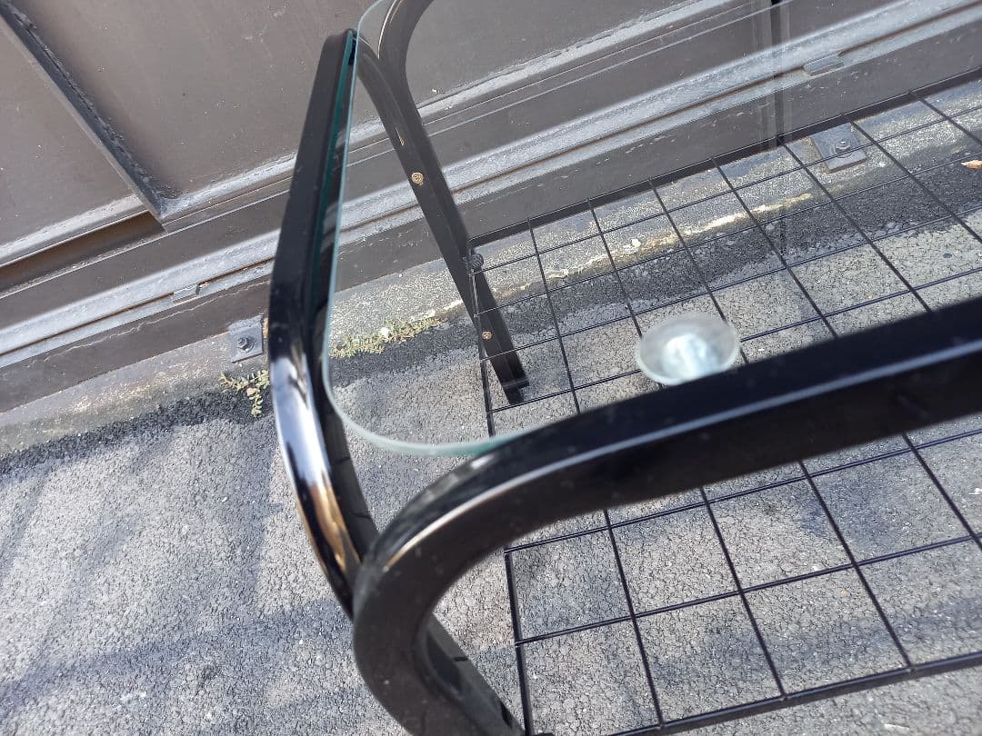 レア　1980's　ポストモダン　スペースエイジ　ワイヤーラック　ガラステーブル