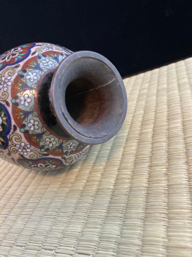 日本明治時期七宝花瓶 陶瓷 景泰蓝 日本烧