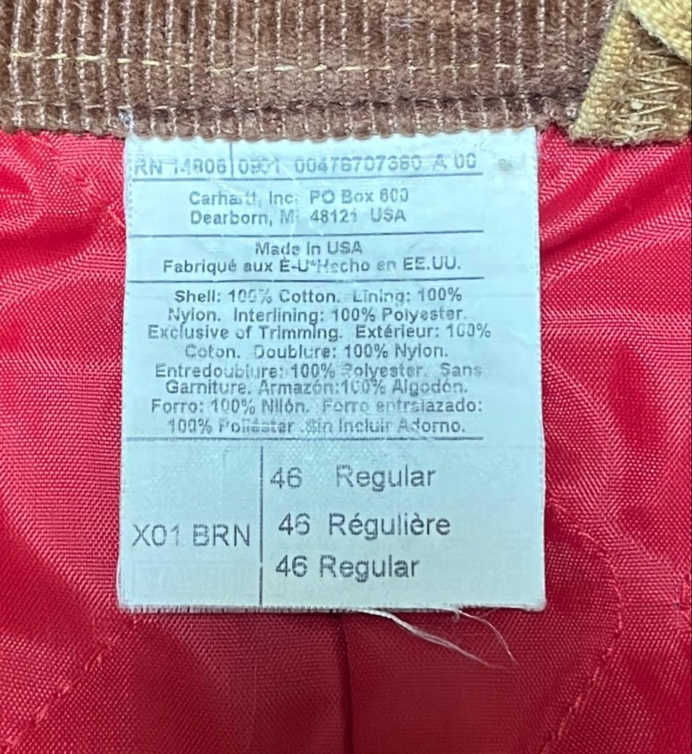 2001年 USA製 Carhartt カーハート オールインワン 中綿 46R