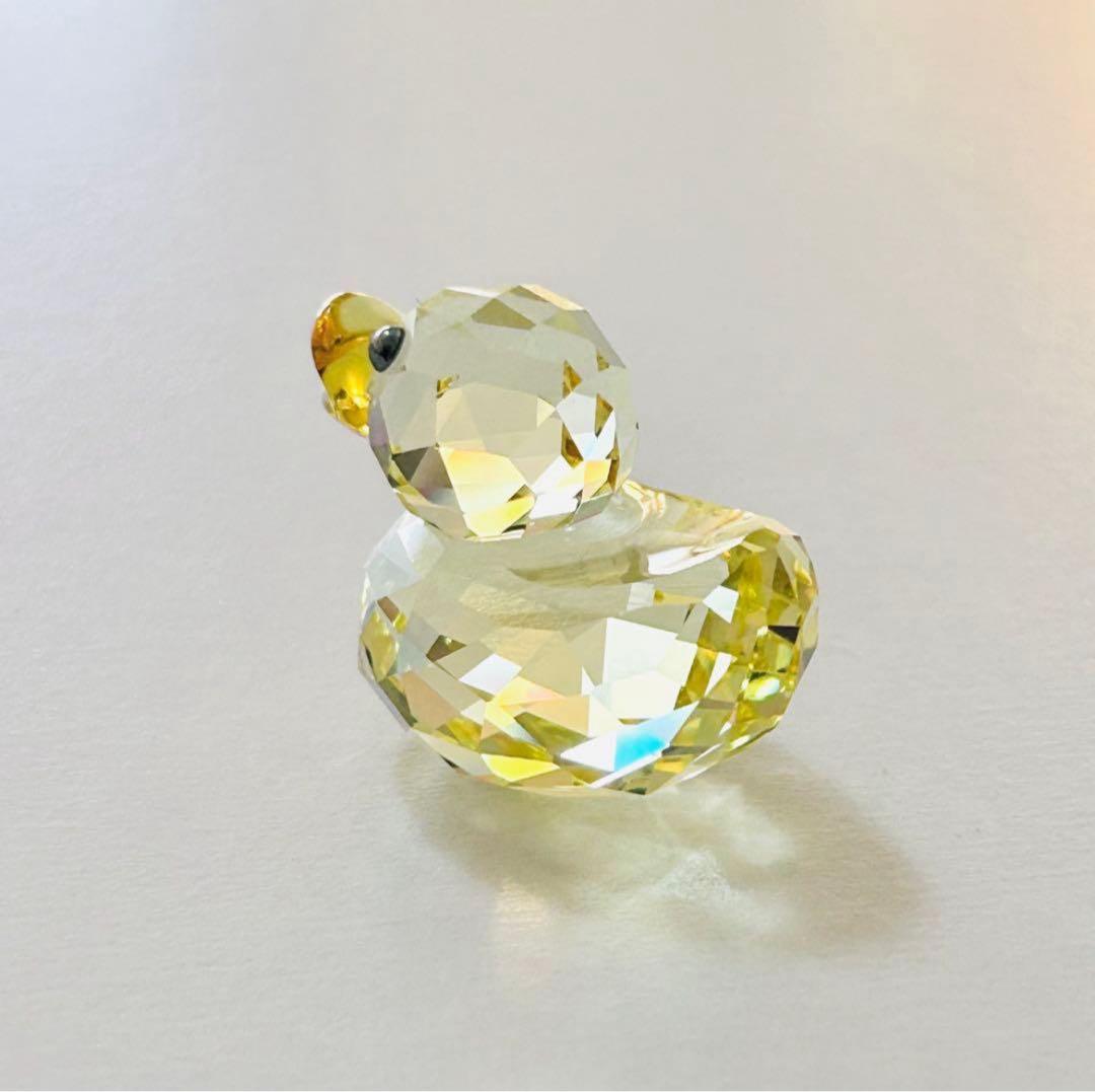 878【レアカラー黄色】金運UP⁈ハッピーダック／SWAROVSKIフィギュリン