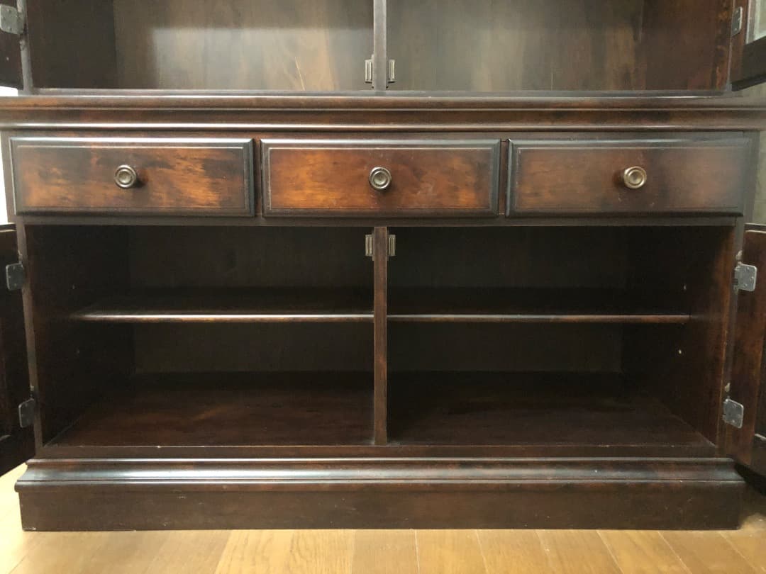 【たのメル便　送料込み】木製ガラス扉キャビネット 書棚 食器棚