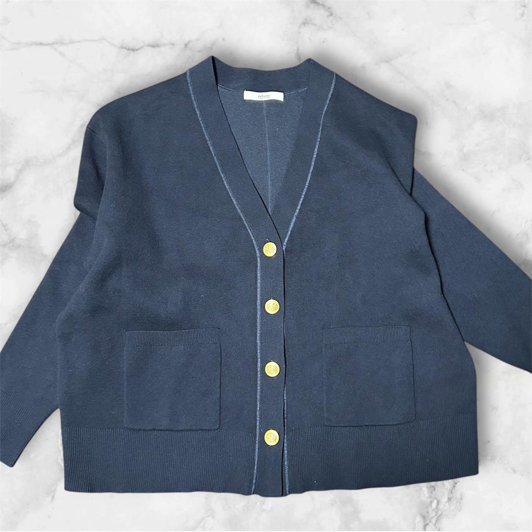 人気ジャーナルスタンダードレリュームコットンカシミヤミックスダブルニットVネック