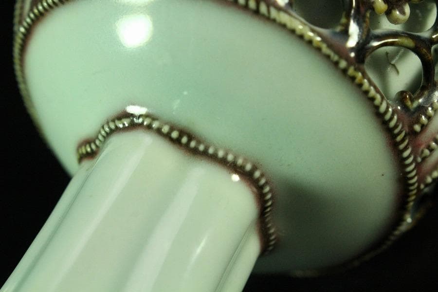 中国美術 貼枝花 高碗(K-A728)