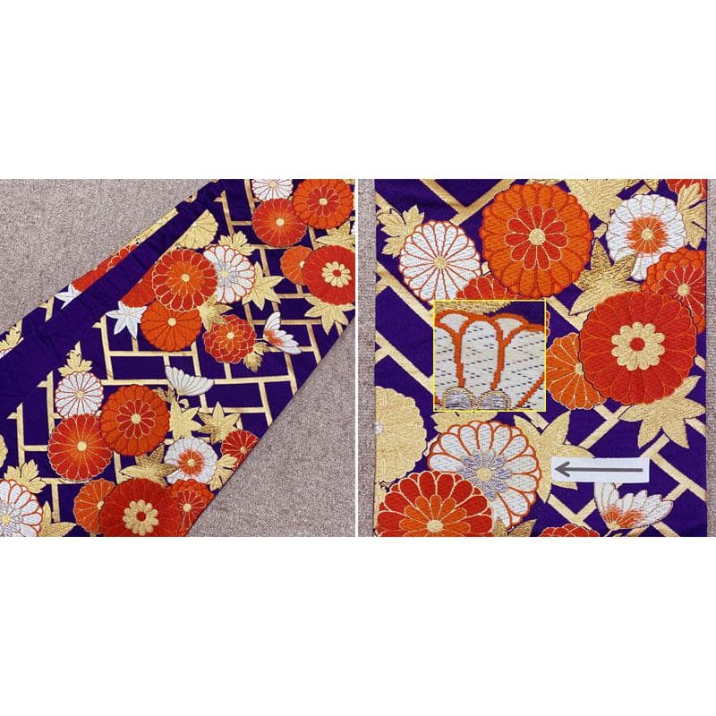 502ag42◎七五三 七歳 女児 セミアンティーク 金彩 着物&袋帯&長襦袢◎